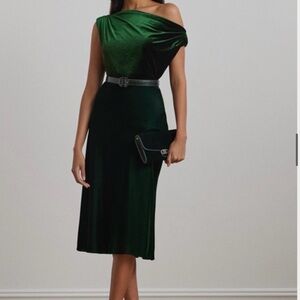 Ralph Lauren Green Velvet Top and Skirt